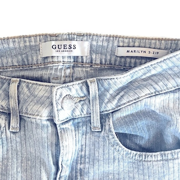 Vintage 1980's Original GUESS Marilyn 3 Zip Bleach Washed Textured Soft Denim - Picture 8 of 10